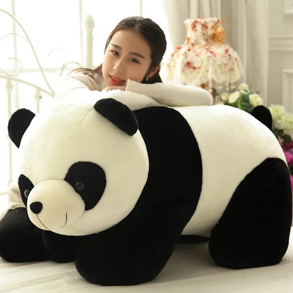 Bonecas de pelúcia bonito bebê grande gigante panda urso brinquedos macio pelúcia animal boneca almofada travesseiro dos desenhos animados casa cama decoração presente 231025