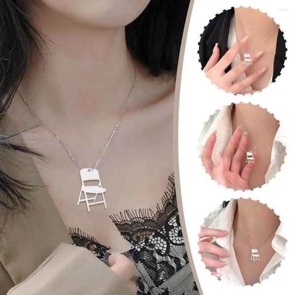 Anhänger Halsketten Edelstahl Halskette für Frauen Geometrische Einfache Punk Vorhängeschloss Lange Kette Choker Goth Schmuck Party GIF L1D1