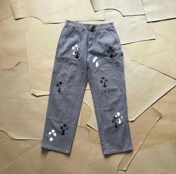 Herren Jeans Designer Make Old Washed Chromees Herzen Jeans Chrome Gerade Hosen Herz Kreuz Stickerei Buchstaben Drucke Lässig für Frauen Männer Cargo Logging Hosen