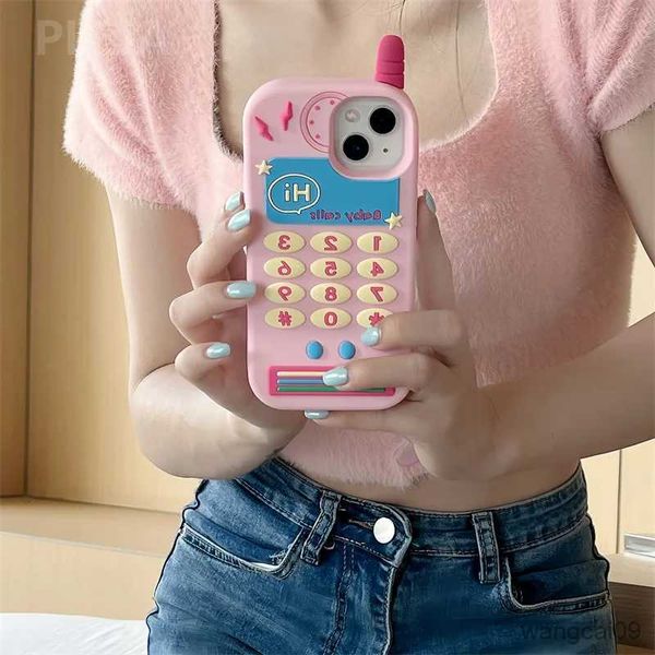 Custodie per cellulari 3D Custodia a forma di cellulare per il telefono 14 13 12 Pro Max 11 Ragazza Donna Cute Soft Funda Custodia protettiva antiurto R231025