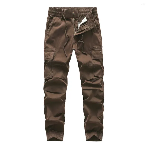 Survêtements pour hommes Elmsk Outdoor Militaire Salopette Pur Coton Coupe ample Sports Surdimensionné Casual Multi Bag Pantalon à la mode et polyvalent