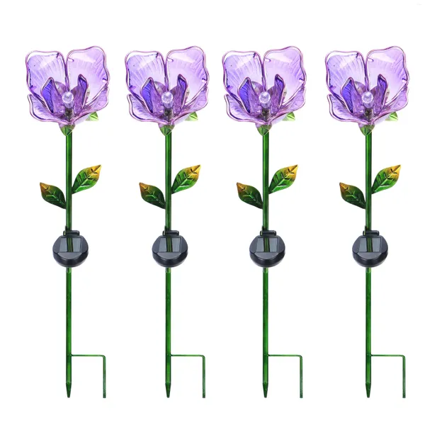 Gartendekorationen, Better Homes Gardens, 76,2 cm, violette Blumen, solarbetriebene Glasstäbe (4 Stück)