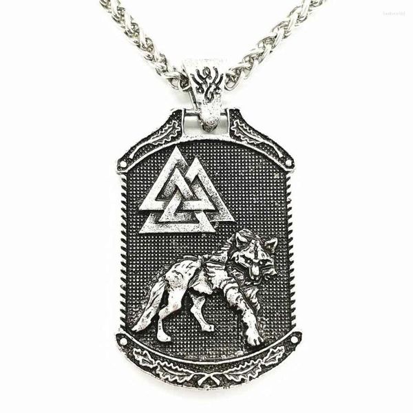 Colares pendentes Odin Symbol Wolf Amulet Talisman World Tree Wicca Pagan Viking Pingents