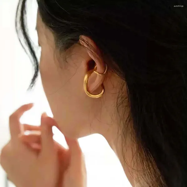 Costas brincos temperamento na moda meninas geométricas francês feminino orelha manguito irregular clipe moda jóias