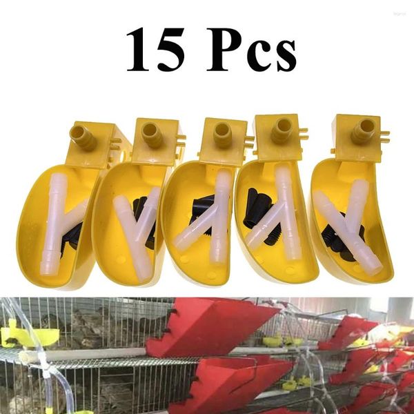 Outros suprimentos de pássaros 15pcs gaiola bebedor bebedor fonte de alimentação automática plástico codorna pombo associado avicultura