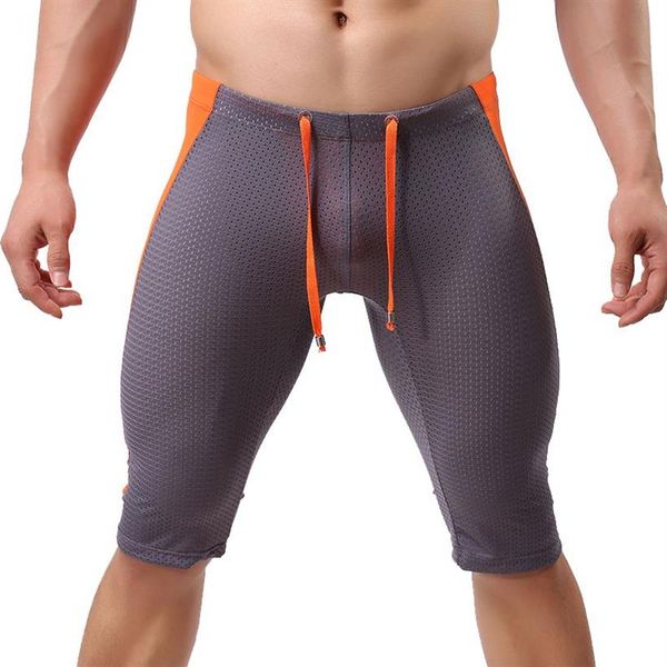 Erkek Şort Erkek Nefes Alabilir Elastik Sıkı Naylon Erkekler Cueca Sıska takılmış Egzersiz Kısa Pantolon Pouch257c