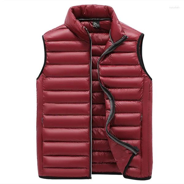 Gilet da uomo Gilet da uomo per piumino in cotone 2023 Giacca autunnale invernale Gilet senza maniche Uomo Cappotto antivento da uomo caldo di grandi dimensioni