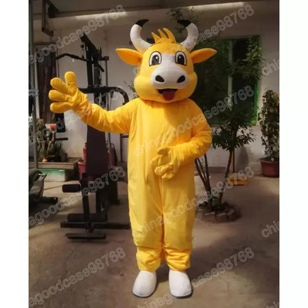 Weihnachten gelbe Kuh Maskottchen Kostüm Halloween Fancy Party Kleid Cartoon Charakter Outfit Anzug Karneval Erwachsene Größe Geburtstag Outdoor Outfit