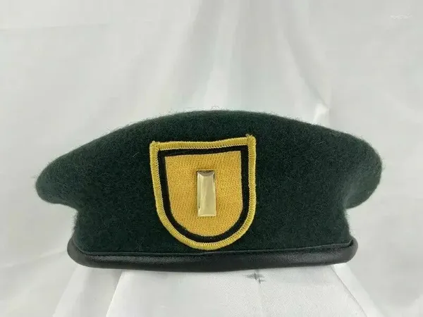 Berretti US Army 1° Gruppo Forze Speciali NERASTRO Berretto verde Sottotenente Grado DISTINTIVO ORO Cappello militare Rievocazione storica