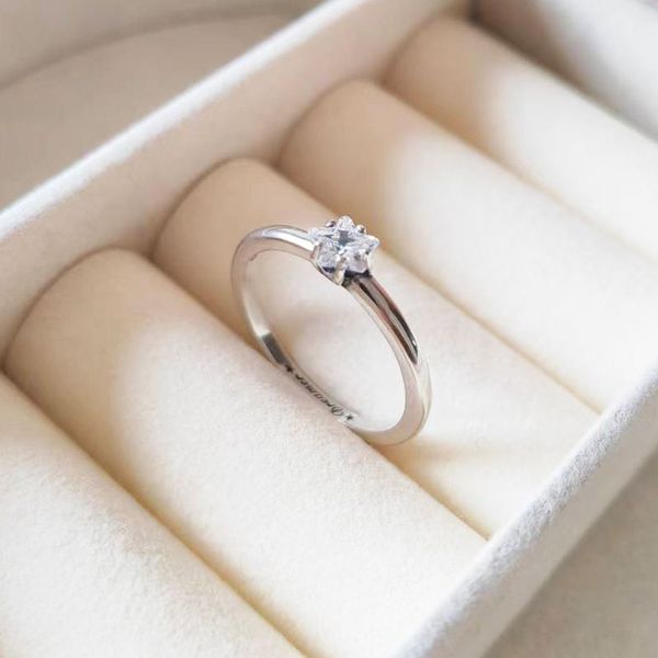 Кольцо из стерлингового серебра 925 пробы с небесной сверкающей звездой и камнями Cz, подходит для Pandora, очаровательные ювелирные изделия, обручальное кольцо для влюбленных, модное кольцо для женщин