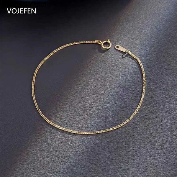 Braccialetti con ciondoli VOJEFEN Braccialetti sottili in oro 18 carati Gioielli AU750 Oro reale Originale per donna / uomo Catene in corda Collegamenti Tendenze del marchio di lusso autentico Q231025