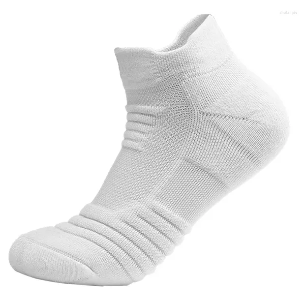 Calzini Uomo Cotone Corti Taglia Grande Spugna Fondo Asciugamano Sport Basket Nero Bianco Grigio Running