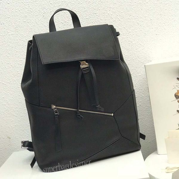 10a designer mochila anagrama couro vintage retro retalhos geometria bolsas bolsa de couro grão completo unissex grande capacidade