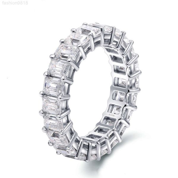 Anéis de luxo Nayan Iced Out 18k ouro branco esmeralda anel hip hop joias anel de moissanite para mulheres e homens