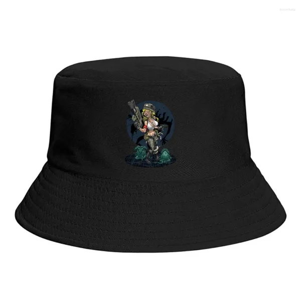 Berets verão unisex moda balde chapéus a sirene mulheres homens chapéu de pesca pin up menina modelo arte outono streetwear panamá gorros