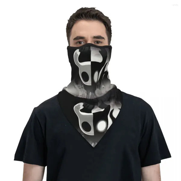 Bandanas Schwarz und Weiß Hollow Knight Cosplay Bandana Halswärmer Männer Frauen Winter Ski Tube Schal Gamasche Gesichtsmaske Abdeckung