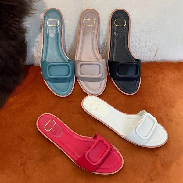 Mulher designer vlogo homem slide assinatura luxo sandália granulado chinelo acessório de couro sapatos verão couro multicolor praia plana frete grátis