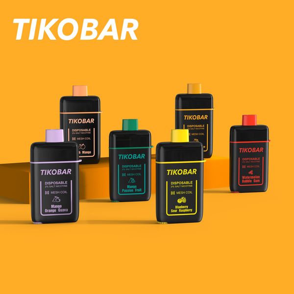 Tikobar colo 6000 cigarros eletrônicos capacidade da bateria 500mah capacidade e-líquido 10ml resistência da bobina 1.0Ω porta de carregamento tipo-c crazvapes