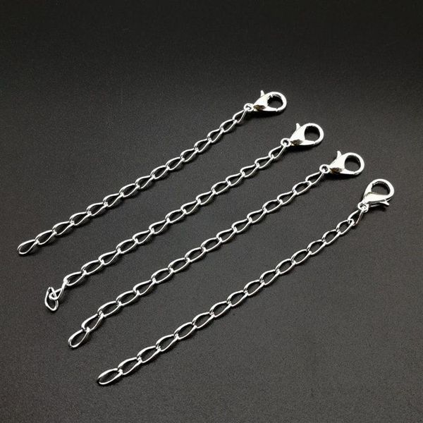 100 peças colar banhado a prata extensor de corrente fecho lagosta moda agir o papel deing é provado colar pulseira link chain246h