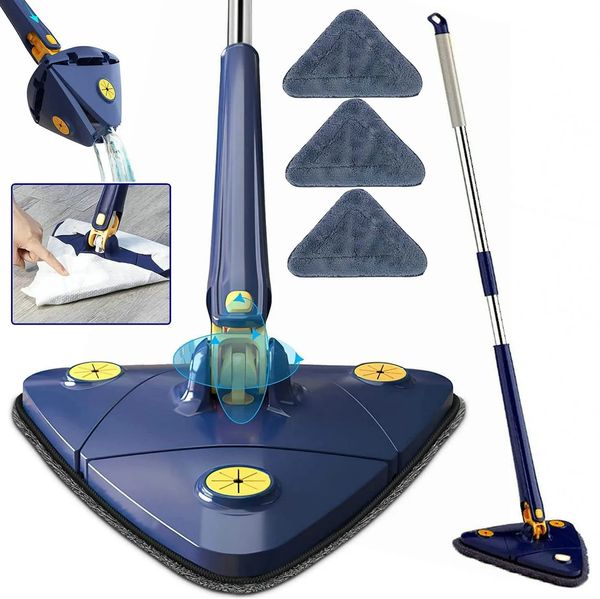 Mop Triangolo Esteso Mop 360Twist Squeeze con Cuscinetti di RicambioStrizza XType Finestra Vetro WC Bagno Pavimento Pulizia della casa 231025