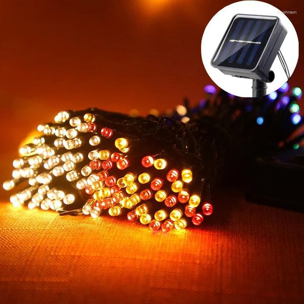 Cordas Solar Powered LED String Luzes Ao Ar Livre 7m À Prova D 'Água Fada Garland Para Pátio Festa De Casamento Jardim Luz De Natal