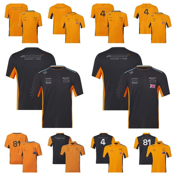 Camiseta piloto da equipe f1 2024 novas roupas de corrida amarelas de manga curta roupas de secagem rápida personalização masculina