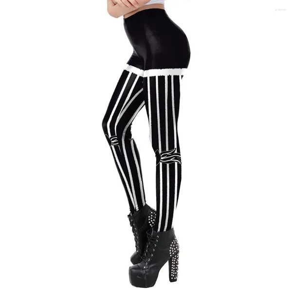 Leggings femininas preto 3d impresso para mulheres menina push up legins treino calças de fitness calças festival de halloween roupas