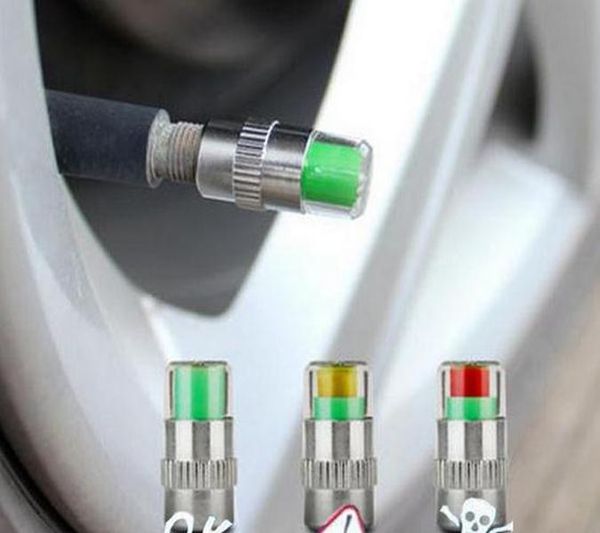 Nuovo 4 pezzi Bar Monitor della pressione dei pneumatici Manometro Tappo Sensore Kit di strumenti di monitoraggio dell'avviso di pressione dei pneumatici Parti centrali in rame aggiornate ZZ