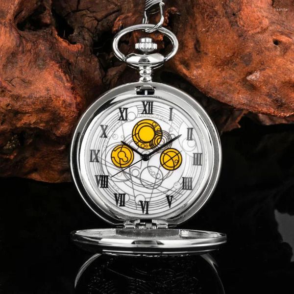 Карманные часы, винтажные очаровательные аналоговые кварцевые часы с римскими цифрами для мужчин и женщин, ожерелье в античном стиле, брелок-цепочка, мужские часы
