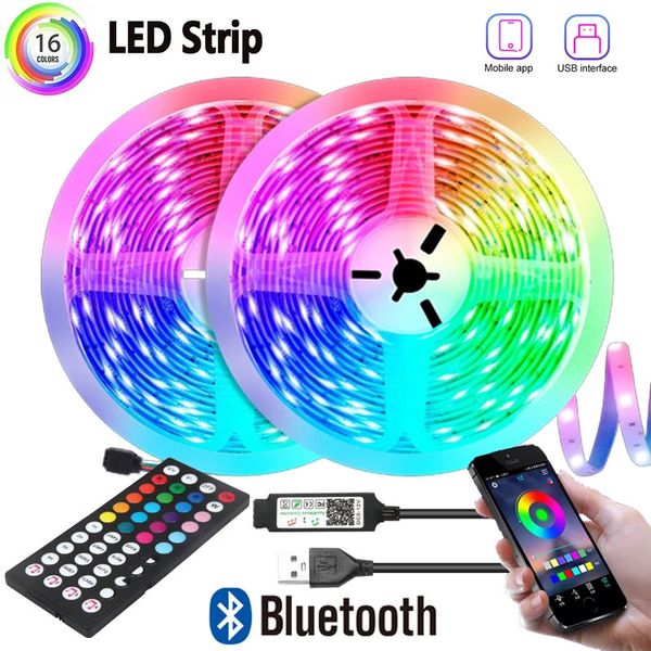 5m 10m 15m 20m 30m conduziu a luz da barra rgb 3535 5v interior tv backlight magia casa controlador bluetooth luces 231025