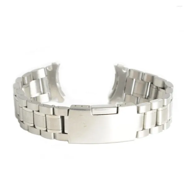 Cinturini per orologi 2023 Uomo Donna 20mm Argento Acciaio inossidabile Abito cinturino cinturino cinturino cinturino di ricambio con estremità curva