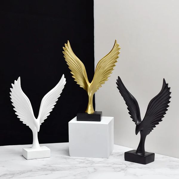 Decorazioni natalizie Decorazioni per la casa moderne Ali d'oro Statue e sculture Figurine da soggiorno per interni Ornamenti per interni Accessori per decorazioni artistiche 231025