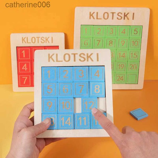 Puzzles Frühe pädagogische Spielzeug Entwicklung für Kinder Holz Zahlenrätsel Kinderspielzeug Schiebepuzzle Spielzeug Logikspiel Kinder GeschenkeL231025