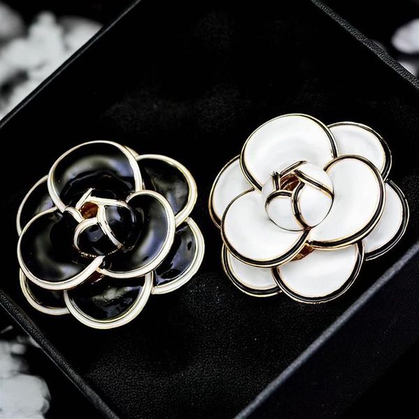 Pinos broches coreano de alta qualidade luxo camélia grande flor broche pinos mulher boutonniere presente jóias204d