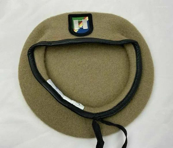 Boinas Regimento de Rangers do Exército dos EUA Boina de Lã Cáqui Oficial Capitão Insígnia Chapéu Reconstituição Militar