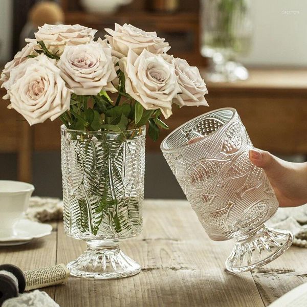 Vasi Decorazione vaso Soggiorno Composizione floreale Stile Instagram Rete nordica Rosa da tavolo rialzata con acqua rossa trasparente