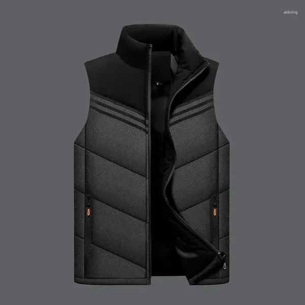 Gilet da uomo TFETTERS Gilet di marca per uomo Abbigliamento Moda Casual Colletto alla coreana Colori a contrasto 2023 Autunno Capispalla Cappotti invernali