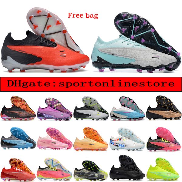 Invia con borsa Scarpe da calcio per esterni Phantom GX Elite FG Ghost Tacchetti da calcio versione bassa Scarpe da calcio da uomo comode in morbida pelle naturale per prato US 6.5-12