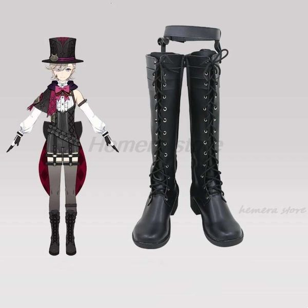 Cosplay jogo genshin impacto lyney cosplay sapatos botas fontaine twin role play uniforme halloween carnaval festa outfit prop para mulher