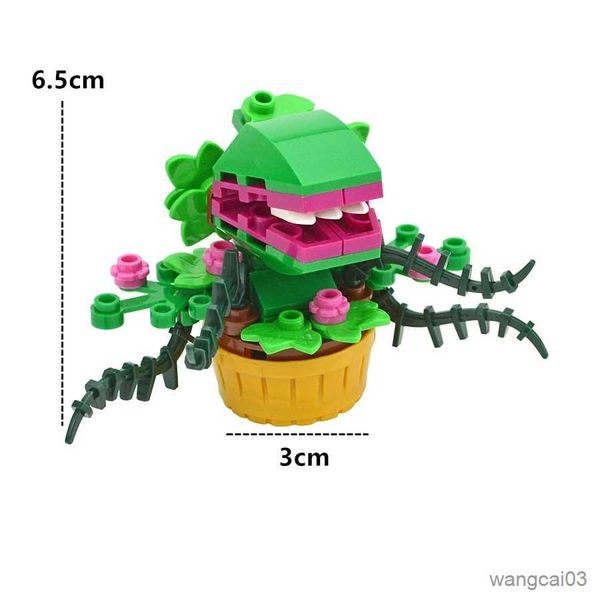 Blocchi MOC Mini in vaso Green Man Eater Piante Fiore Pianta Building Blocks Set Piccolo negozio di mattoni Kid Xmas Toys Regalo R231025