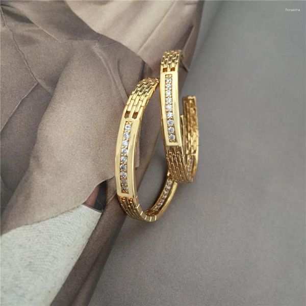 Orecchini a cerchio di alta qualità fusi rotondi grandi gioielli minimalisti in metallo moda color oro regalo per donne