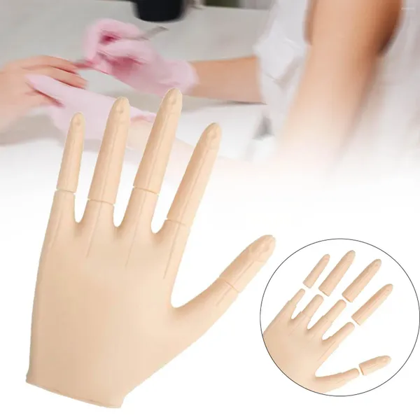 Unhas falsas prática mão para acrílico dobrável macio profissional dedos flexíveis silicone móvel manicure
