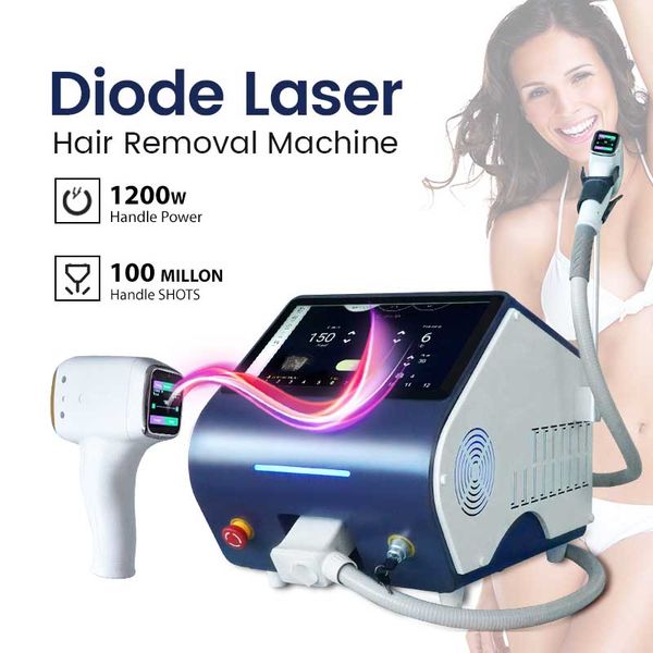 OEM 808 Máquina de remoção de pêlos a laser de diodo 808 755 1064nm Rejuvenescimento da pele Rápido todas as cores da pele 100 milhões de tiros CE FDA aprovado