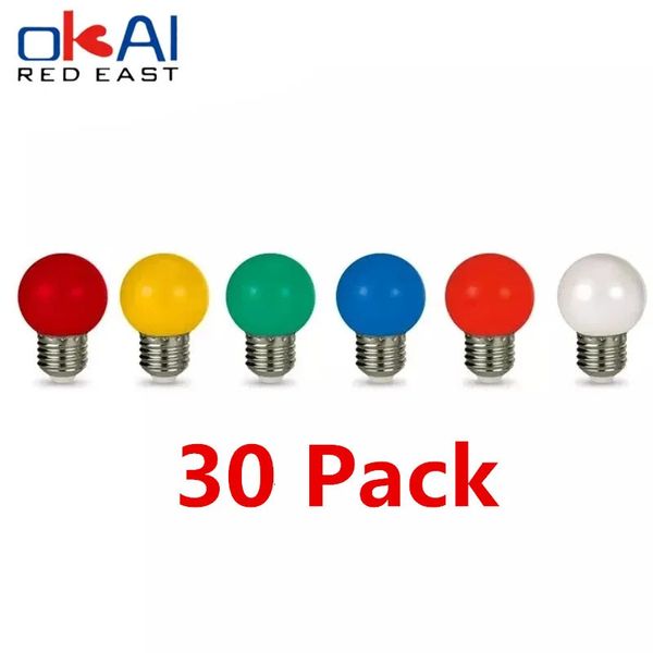 Outro jardim doméstico 10/20 / 30pcs E27 3W 220V Lâmpada LED Lâmpada colorida Lampada Férias RGB Lâmpadas LED Decoração de Natal para casa 231024