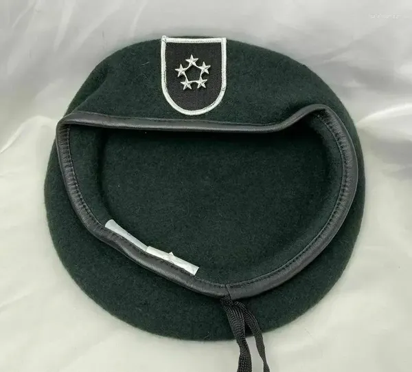 Boinas Exército dos EUA 5º Grupo de Forças Especiais Boina Verde Escura Oficial 5 Estrelas General Rank Hat Reconstituição Militar