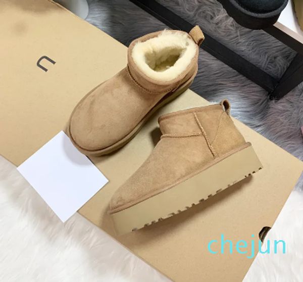 Austrália mulheres bota designer plataforma botas de pele slides inverno botas de neve pele de carneiro das mulheres clássico ultra mini camurça lã tornozelo bootie