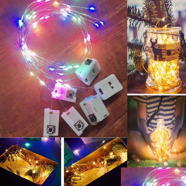 LED String Lights 1m 2m Colorf DIY El yapımı yanıp sönen dekorasyon Yıldızlı Peri Aydınlatma Çiçek Çelenk Aksesuarları Çelenk Lambası GL