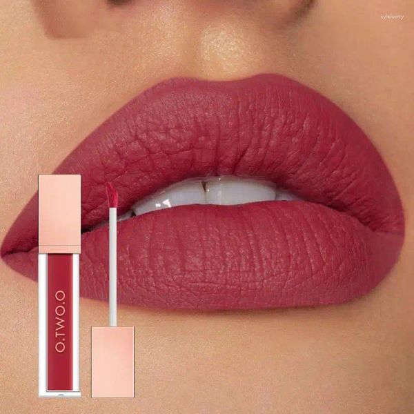 Lucidalabbra Rossetto liquido opaco Impermeabile duraturo Velluto Smalto nudo Rosso Non adesivo Tinta per tazza Trucco Cosmetico per donna