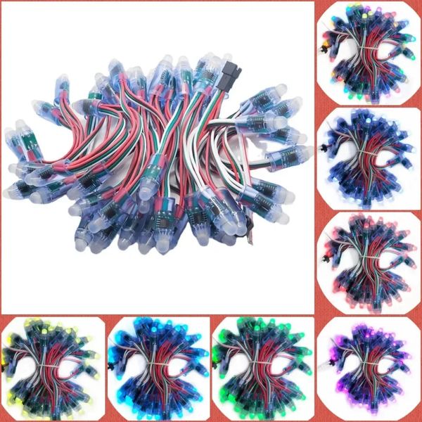 Weihnachtsdekorationen 50 LEDs 12 mm WS2811 IC RGB Vollfarbpixel-LED-Modullicht DC5V 2811 IP68 wasserdichte digitale Lampenkette 231025