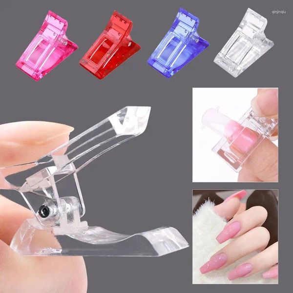 Kits de arte de unhas 10 clipes transparentes rosa gel ferramentas manicure para formas de extensão kit de clipe acrílico